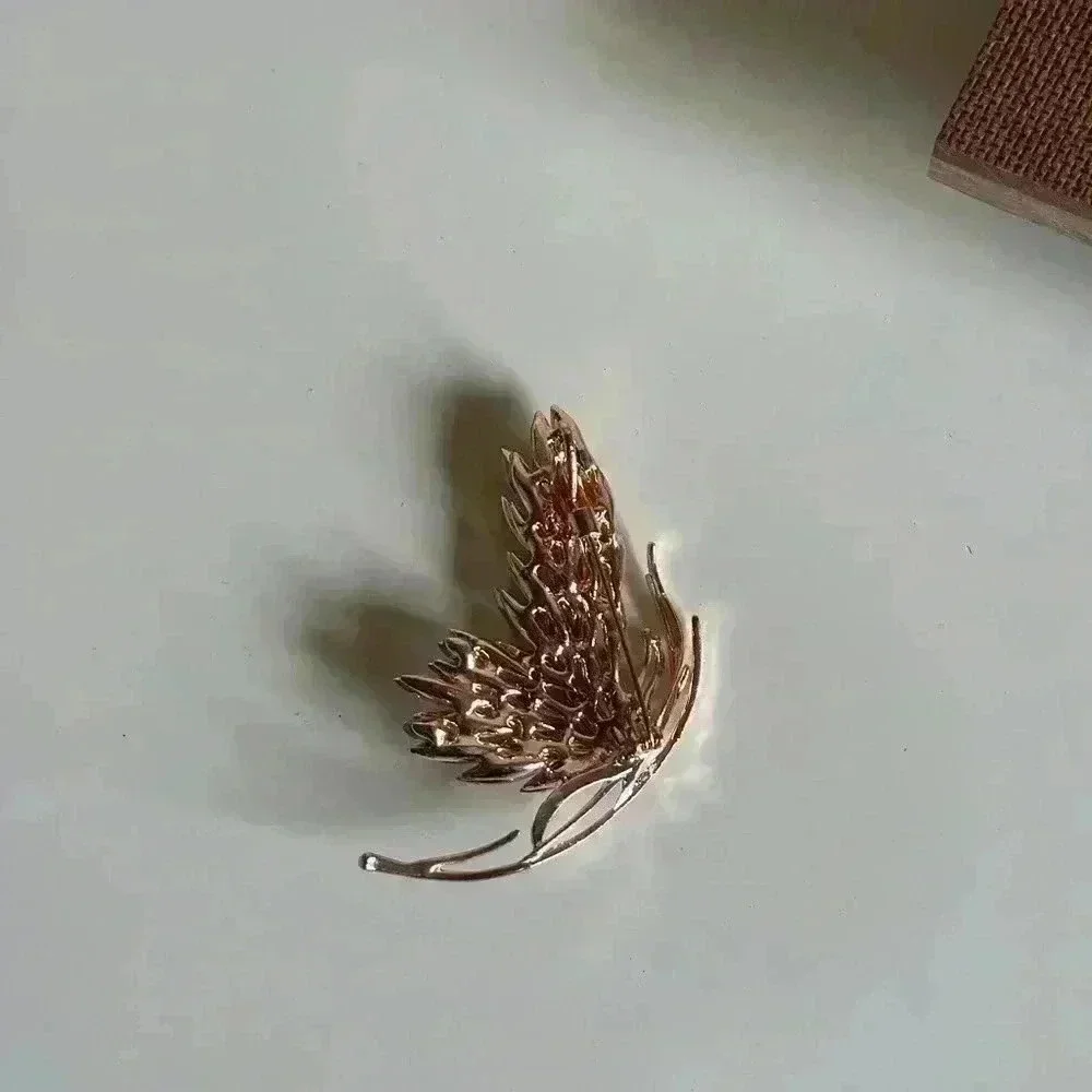 European French Style Ultra-Bright Gradient Crystal Butterfly Brooch